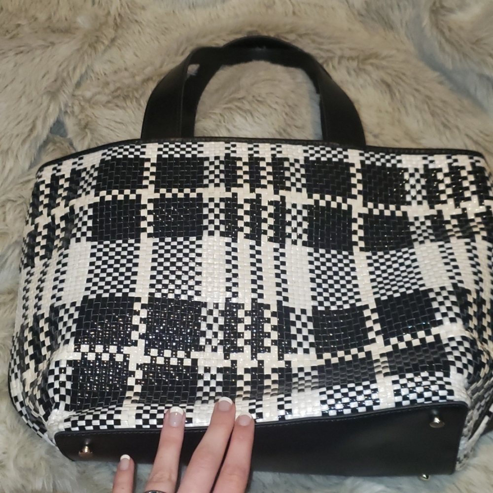 SOLD Kate Spade Plaid Purse with Dust Cover - Picture 10 of 14